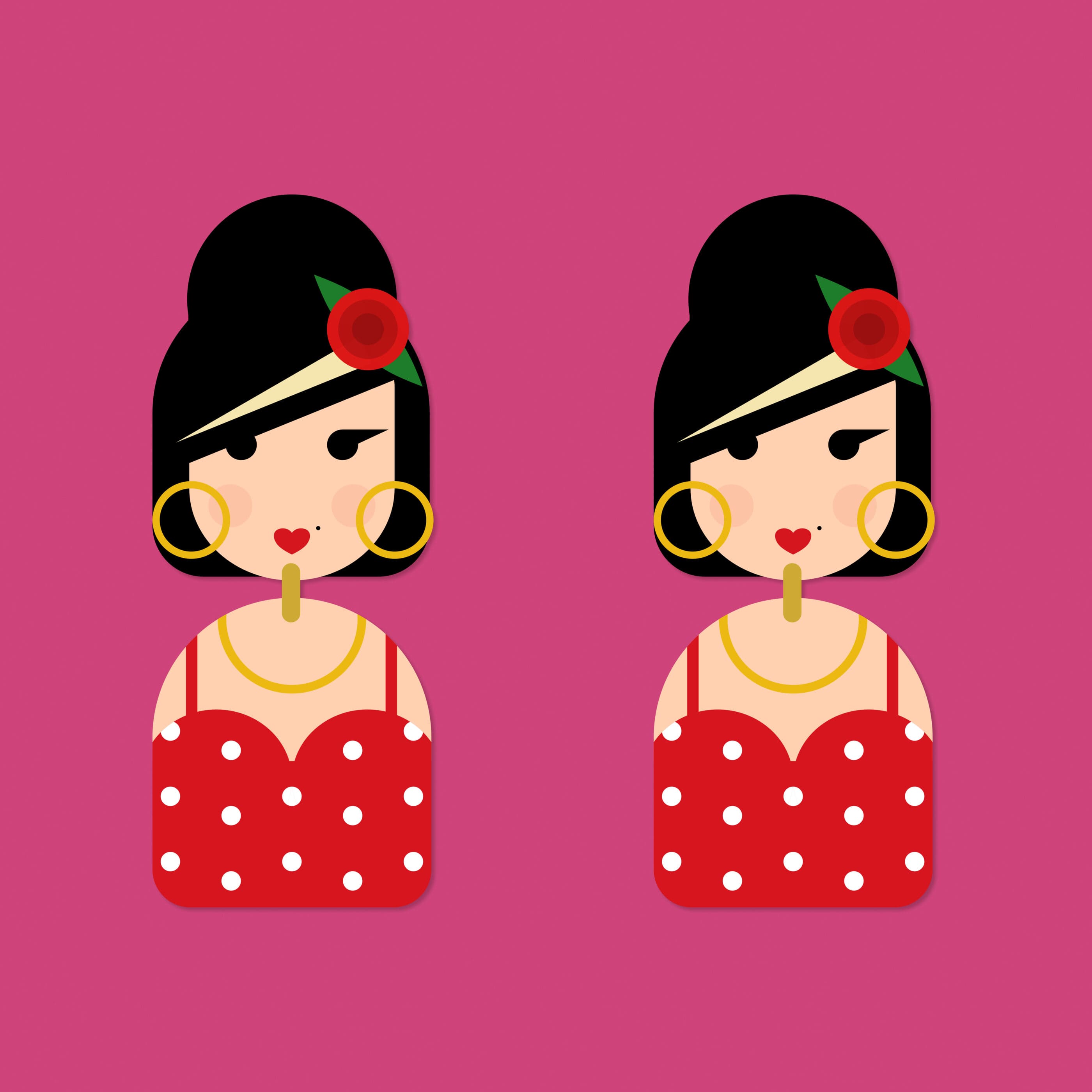 Amy Winehouse inspired - wooden dangle earrings