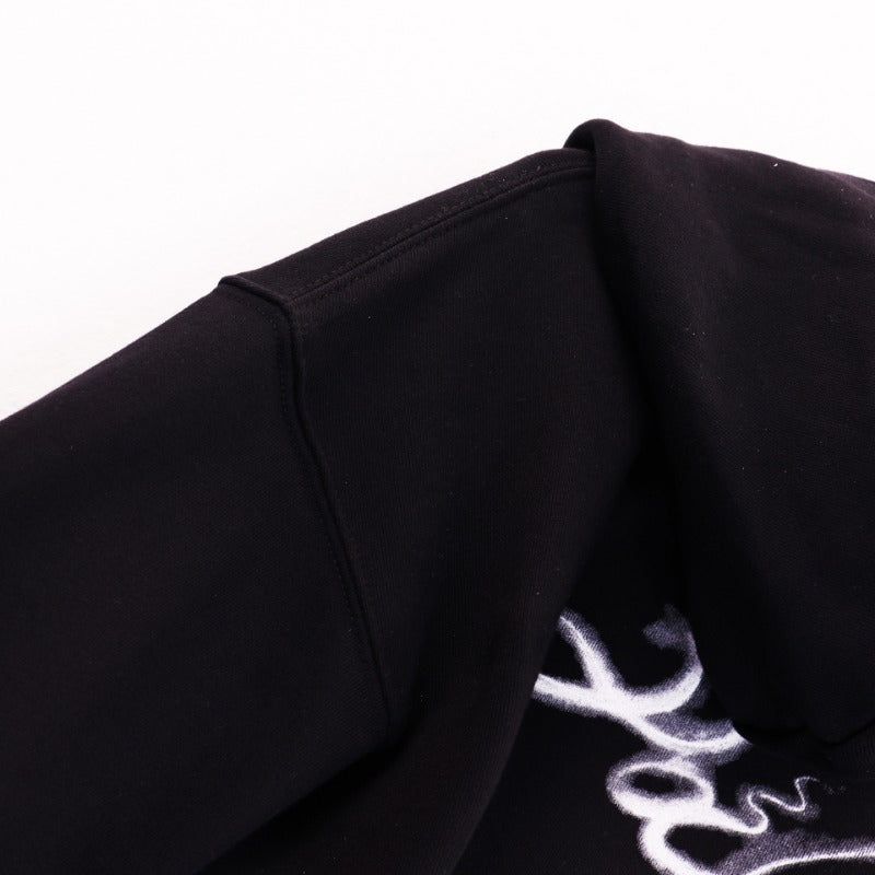Palm Angels Hoodie Smoke Letter Flame Print Hooded Sweater