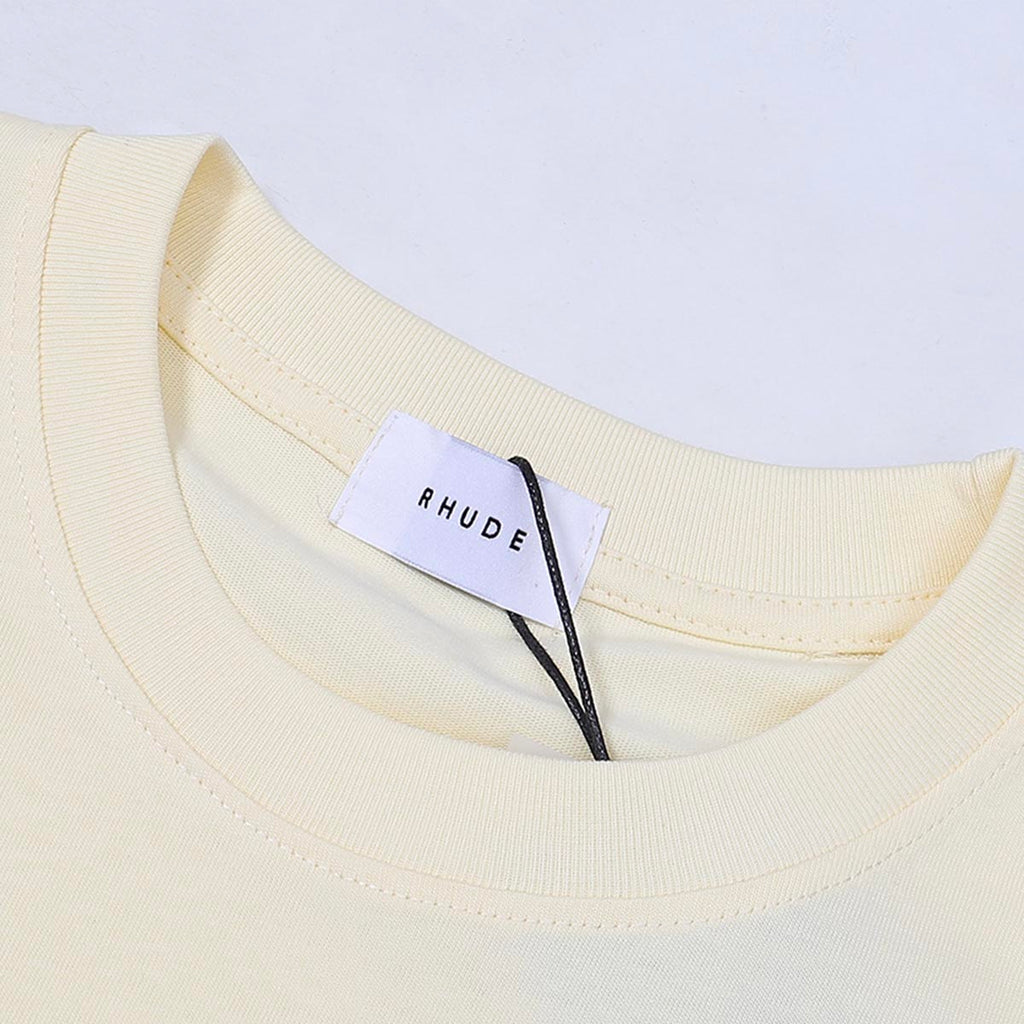 Rhude T-shirts Heave on Earth Printed Cotton Casual Short Sleeve Men and Women