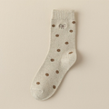 Winter Wool Bow Embroidery Socks