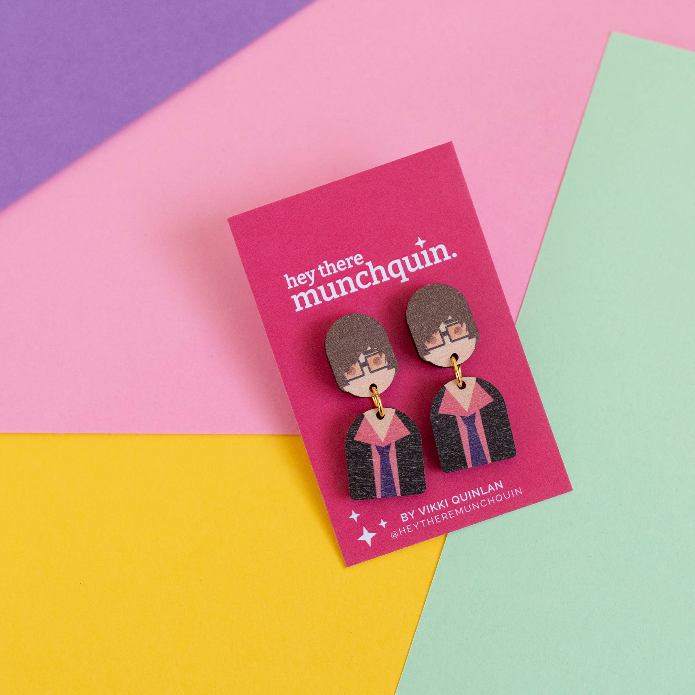 Amy Winehouse inspired - wooden dangle earrings