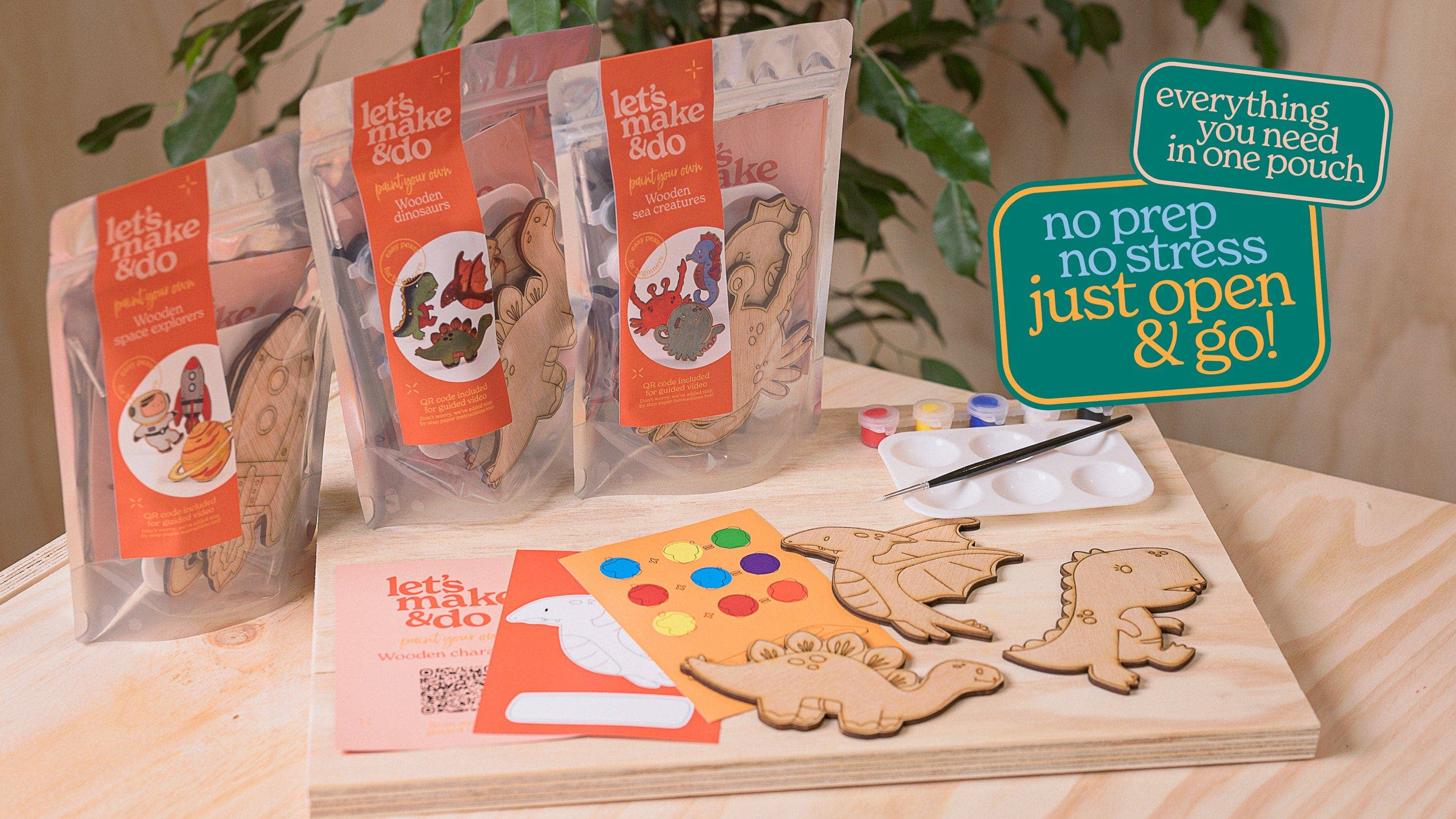 Paint Your Own Wooden Dinosaurs Kit