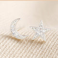 Sun & Moon Crystal Stud Earrings