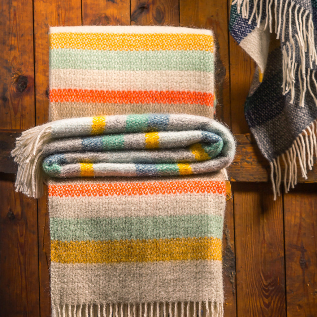Nightfall Stripe 100% Pure Wool Throw