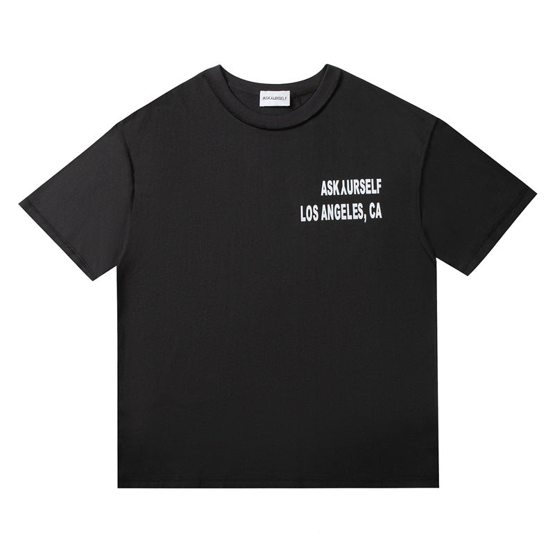 Askyurself T-shirts Loose Printed Couple Men and Women