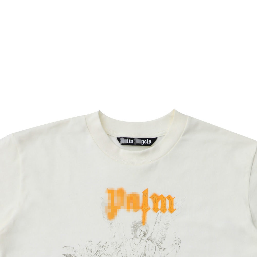 Palm Angels T-shirt Vintage Statue Stream Lacquer Foam Letter Short Sleeve T-shirt