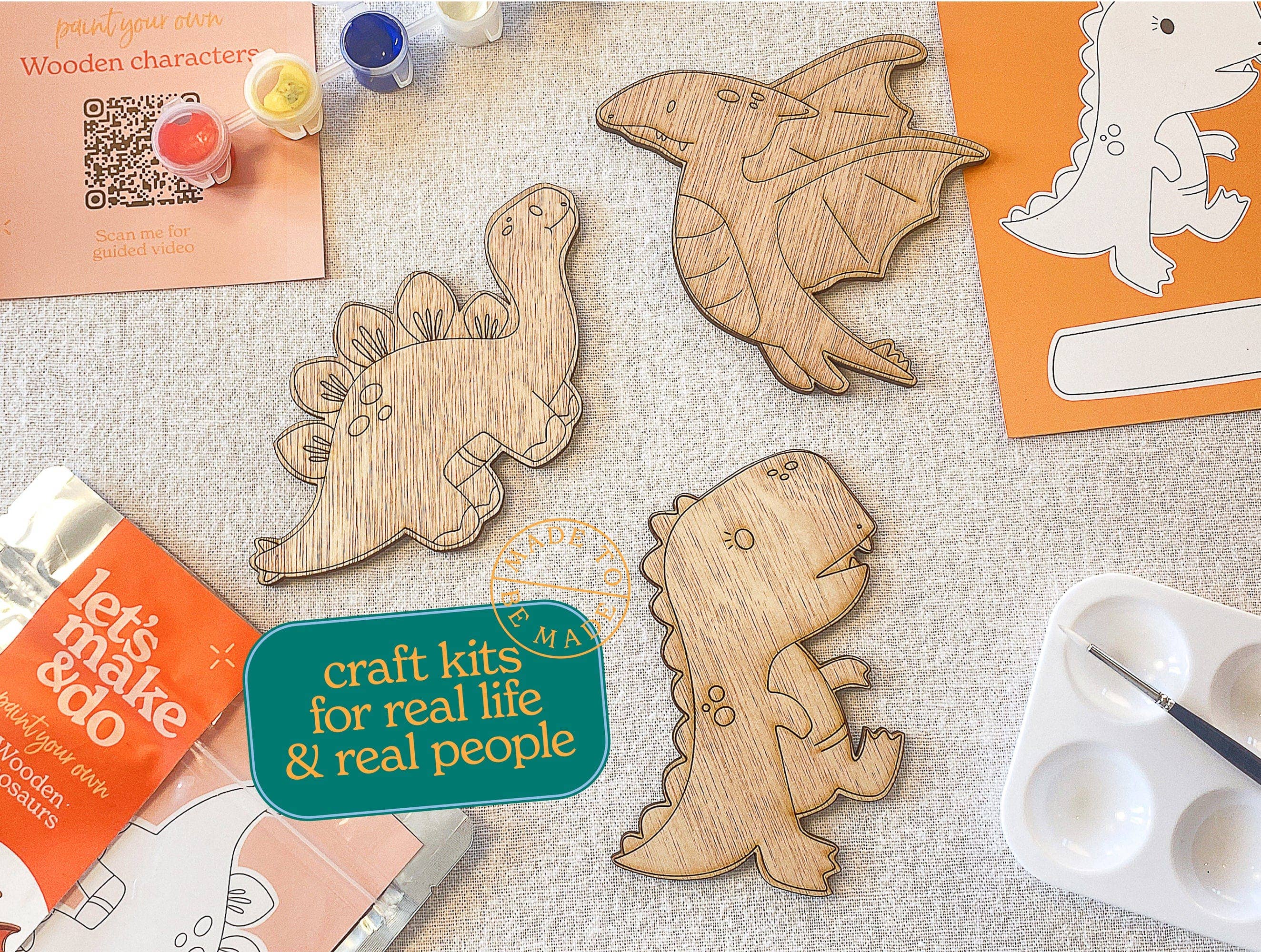 Paint Your Own Wooden Dinosaurs Kit