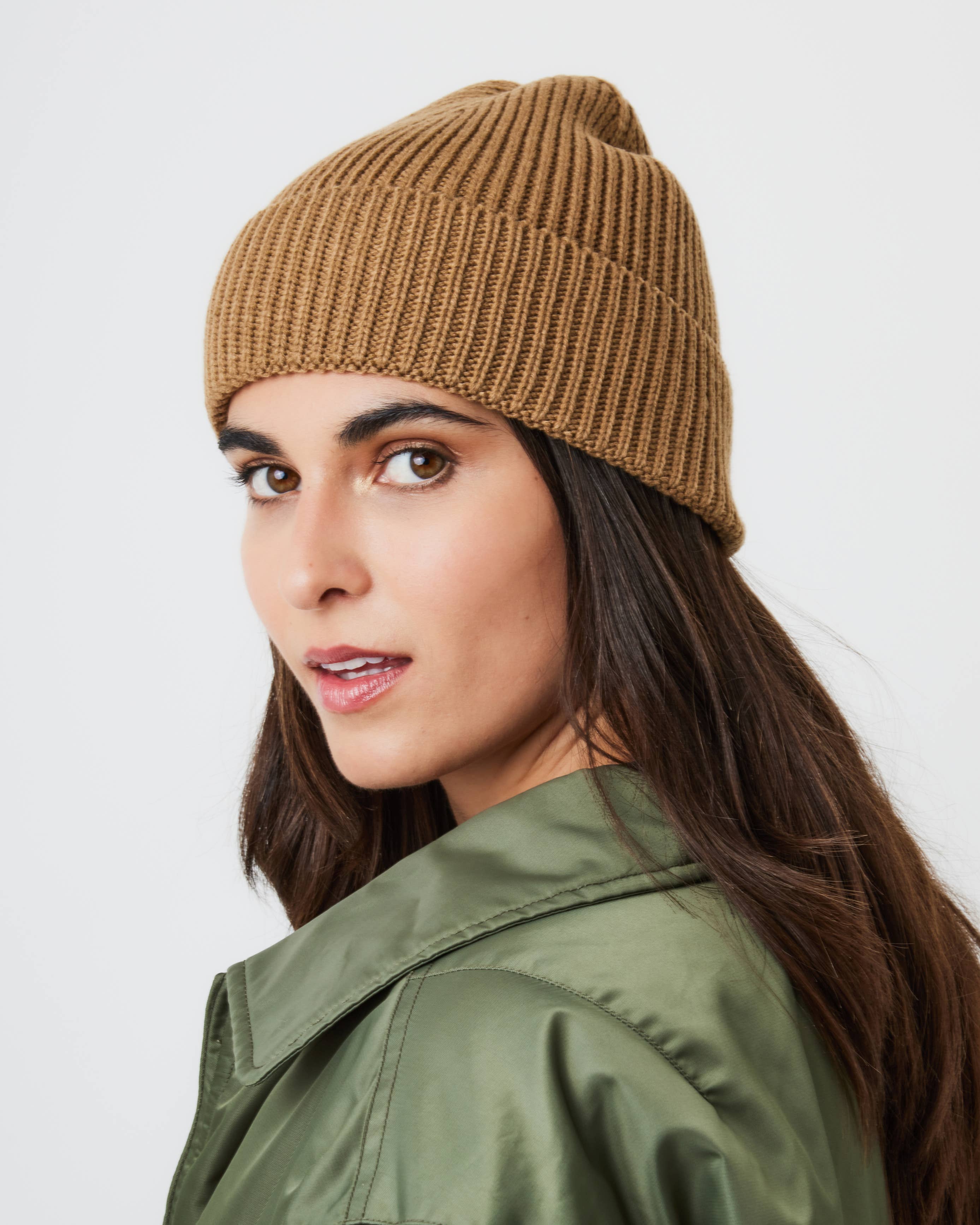 Recycled Beanie in Camel