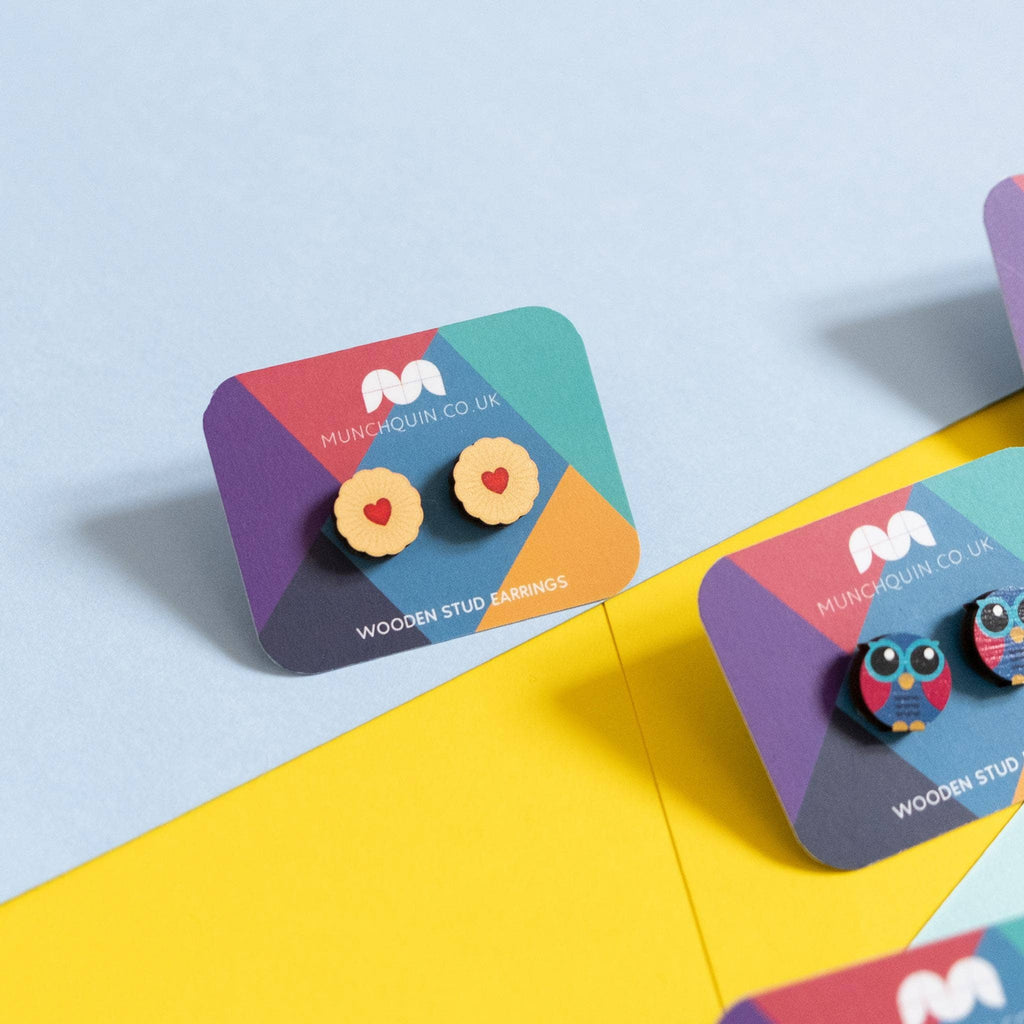 Jammy D’s - eco-friendly wooden stud earringsc